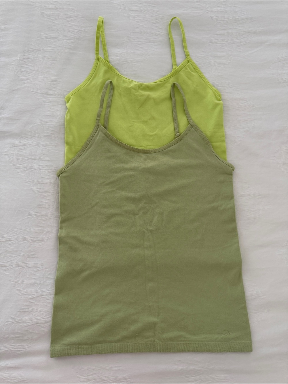 United Colors Of Benetton Lime & Olive Spaghetti Strap Camisoles (2 Pack)